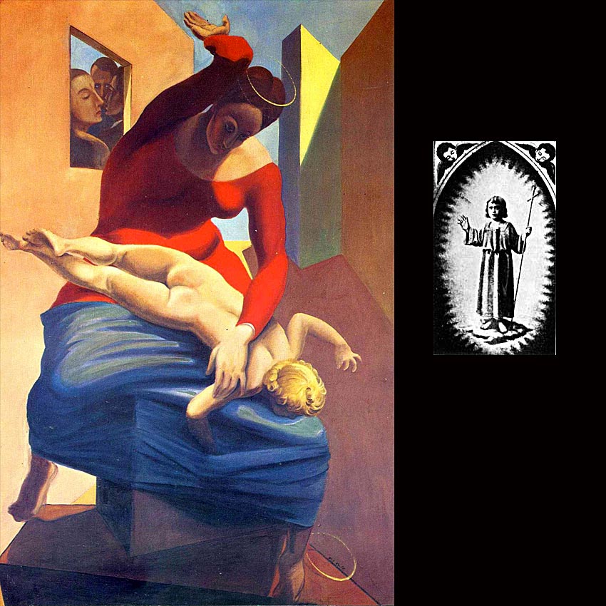 1896 год. Макс Эрнст в виде Иисуса. Картина его отца Филиппа. 1926 год. Картина Макса Эрнста.