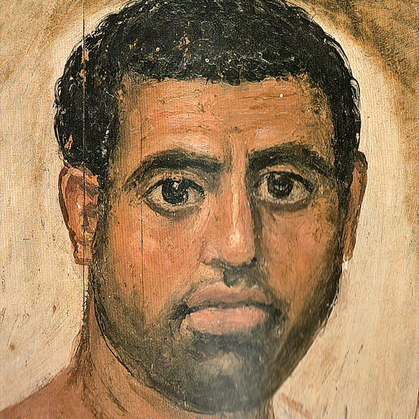 Около 80 года. Портрет из раскопок Петри в Гаваре. Британский музей.
