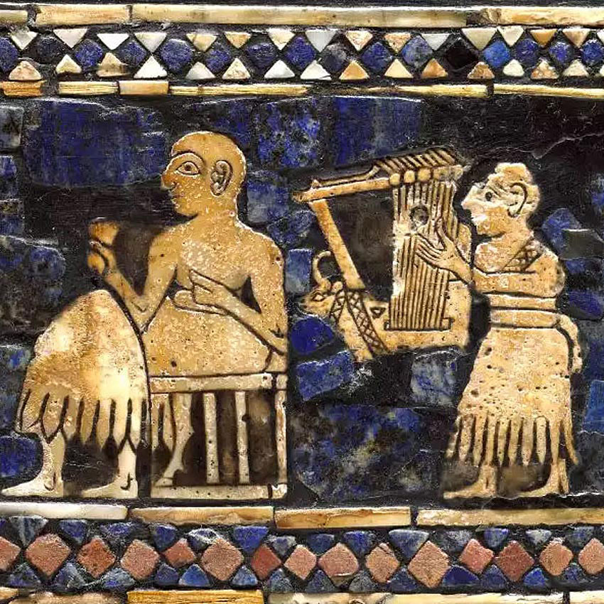 2500 г. до р.Х. Арфист. Деталь изображения на «штандарте Ура».