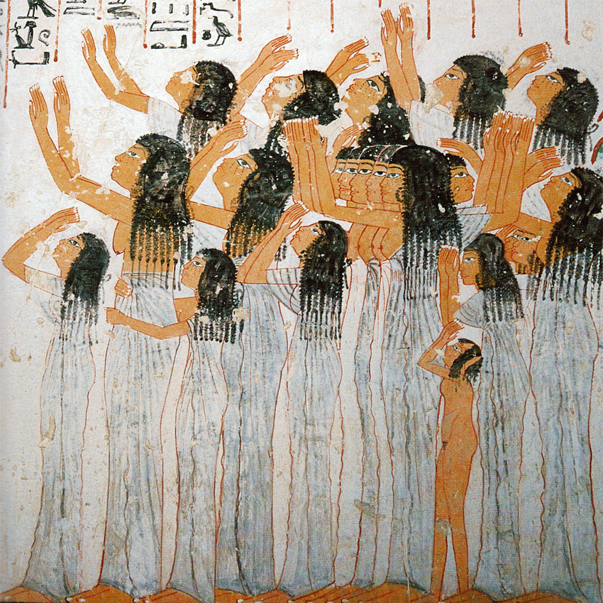 Ок. 1350 г. Плакальщицы. Роспись в гробнице Рамосе. Египет.