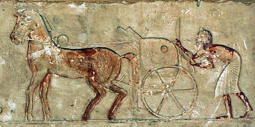 Колесница. Фреска из Амарны, столицы фараона Эхнатона.