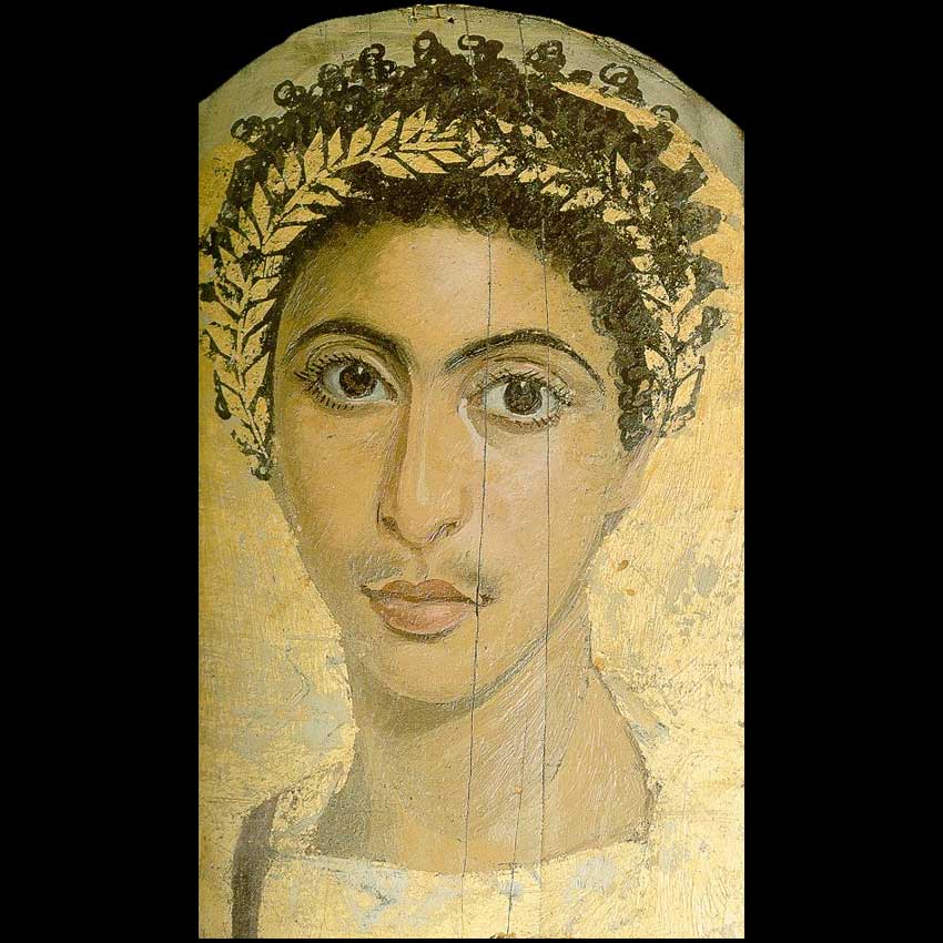 130-150 годы. Портрет юноши из раскопок  Гаеты в Андрианополе 1906 года. Берлин, музей египетских древностей.