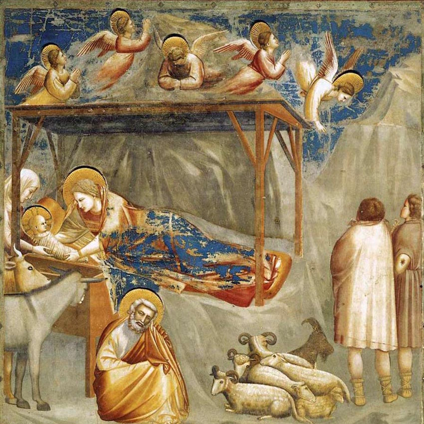 Джотто. Рождество. 1305 год. Фреска в капелле Скровеньи, Падуя, Италия.