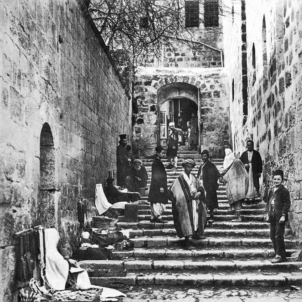 1850-е годы. Лестница в храм Гроба Господня.