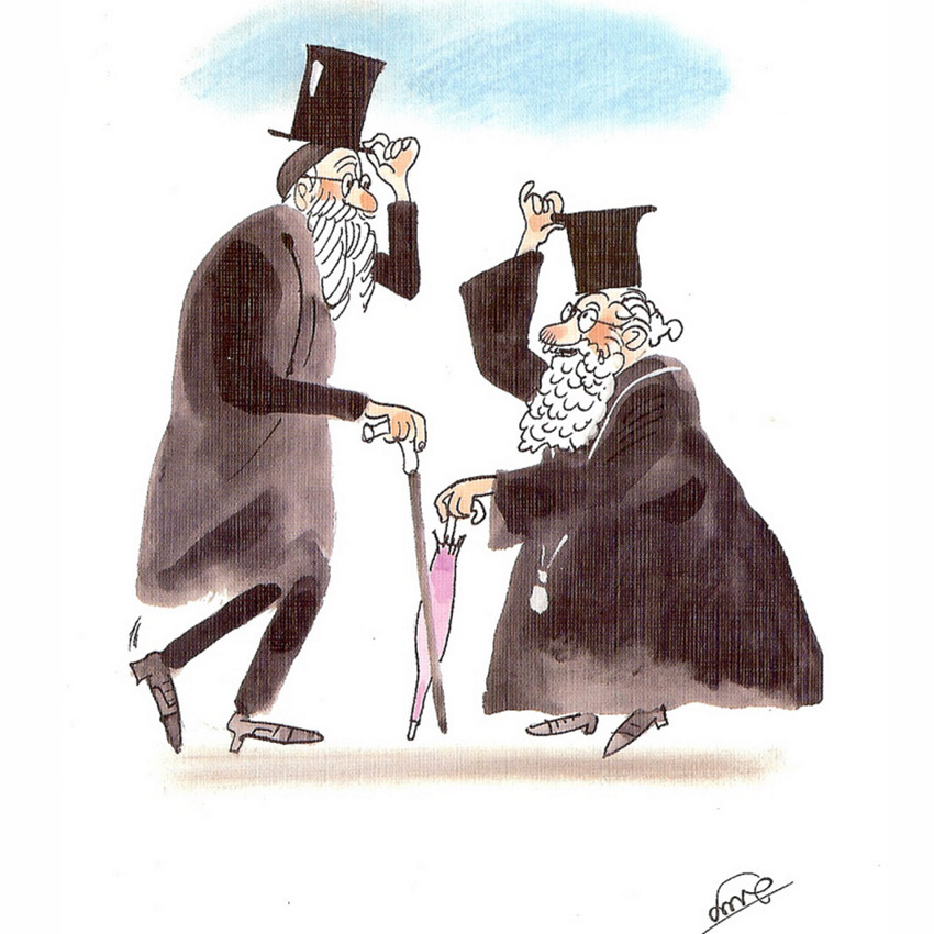 Середина XX века. Рисунок израильского карикатуриста Шмэля Каца (1926-2010)
